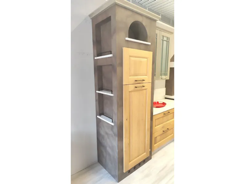 Cucina rovere chiaro country con isola Arrex Carola a soli 11000 Euro