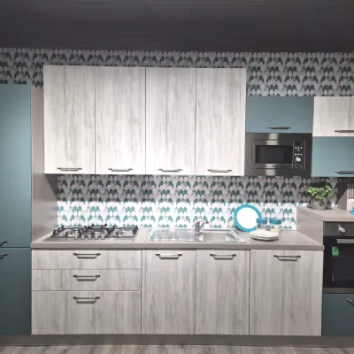 Cucina lineare moderna rovere chiaro Artigianale Cristina a soli 3560