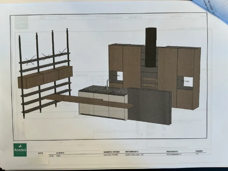 Cucina design con isola Asia Arredo3 a prezzo scontato
