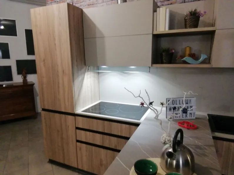Cucina Noce brera moderna noce Astra lineare scontata 55%