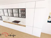 Cucina bianca design lineare Sp22  Astra scontata