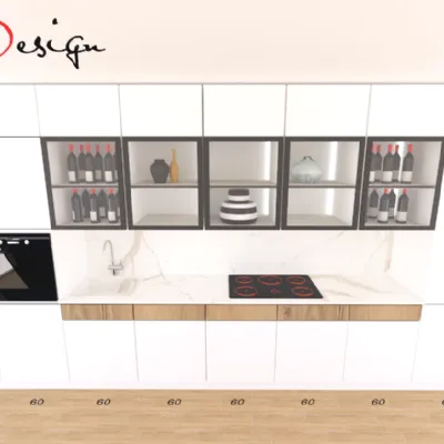 Cucina bianca design lineare Sp22  Astra scontata