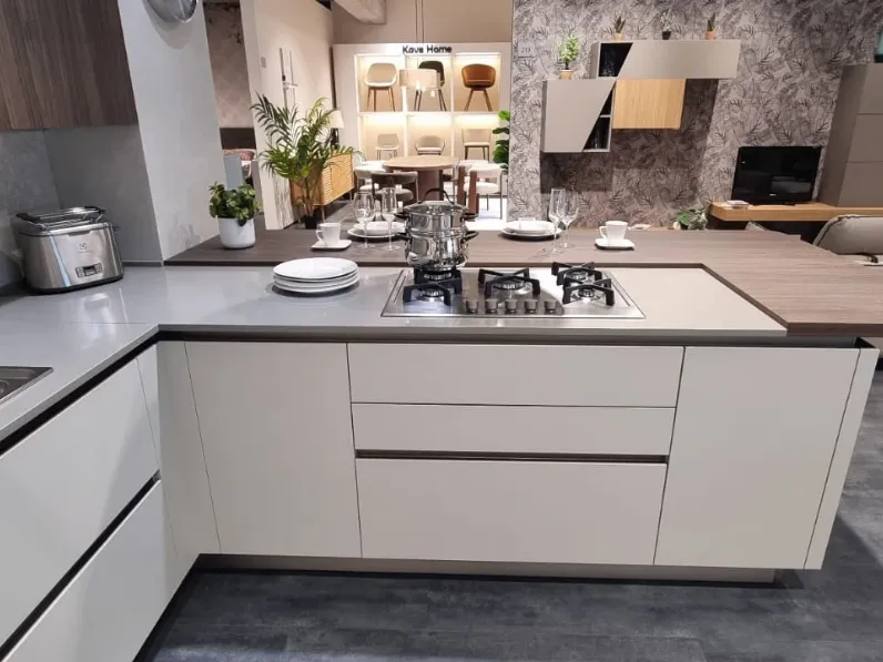 Cucina Veneta Cucine moderna ad angolo tortora in laccata opaco Av220 cucina oyster 