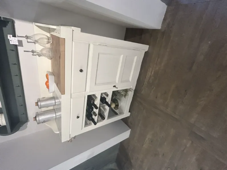 Cucina Banco lavoro  country bianca Dialma brown lineare scontata 50%