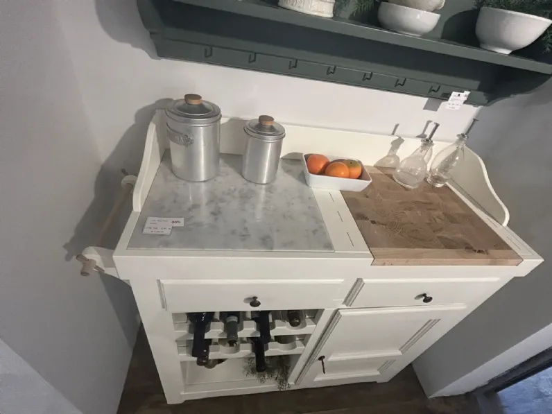 Cucina Banco lavoro  country bianca Dialma brown lineare scontata 50%