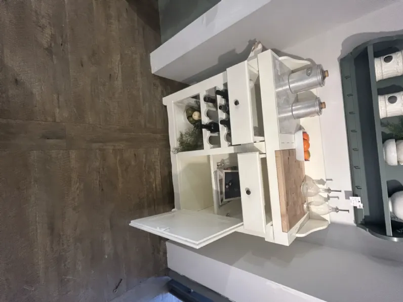 Cucina Banco lavoro  country bianca Dialma brown lineare scontata 50%