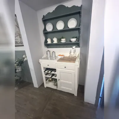 Cucina Banco lavoro  country bianca Dialma brown lineare scontata 50%