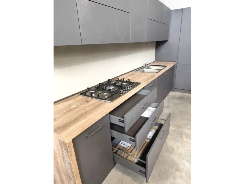 Cucina antracite moderna ad angolo Bea orione Arrex in Offerta Outlet