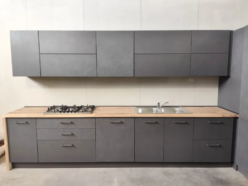 Cucina antracite moderna ad angolo Bea orione Arrex in Offerta Outlet