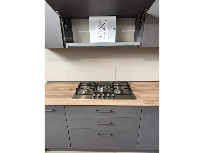 Cucina antracite moderna ad angolo Bea orione Arrex in Offerta Outlet