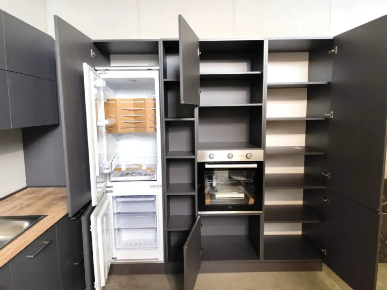 Cucina antracite moderna ad angolo Bea orione Arrex in Offerta Outlet