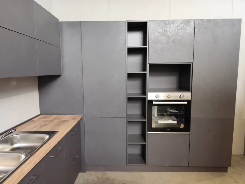 Cucina antracite moderna ad angolo Bea orione Arrex in Offerta Outlet