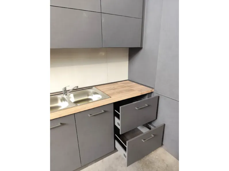 Cucina antracite moderna ad angolo Bea orione Arrex in Offerta Outlet