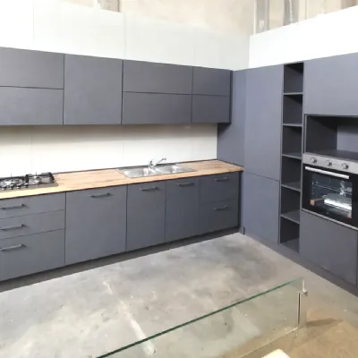 Cucina antracite moderna ad angolo Bea orione Arrex in Offerta Outlet