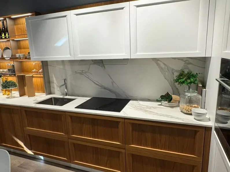 Cucina La casa moderna ad angolo bianca in legno Brera