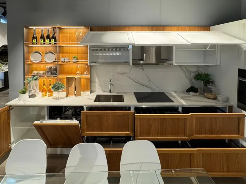 Cucina La casa moderna ad angolo bianca in legno Brera