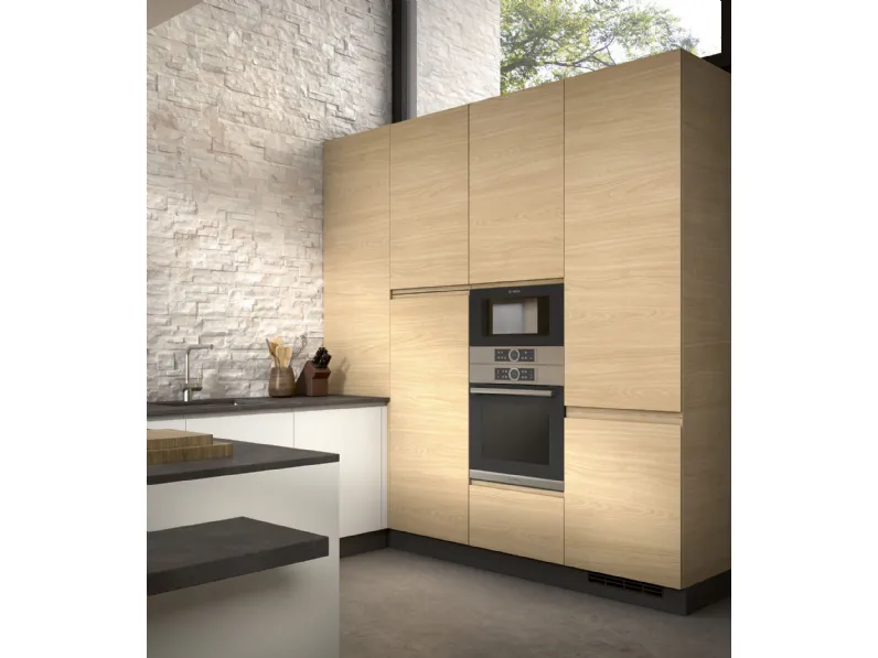 Cucina Zenit 04 moderna bianca Essebi con penisola scontata 35%