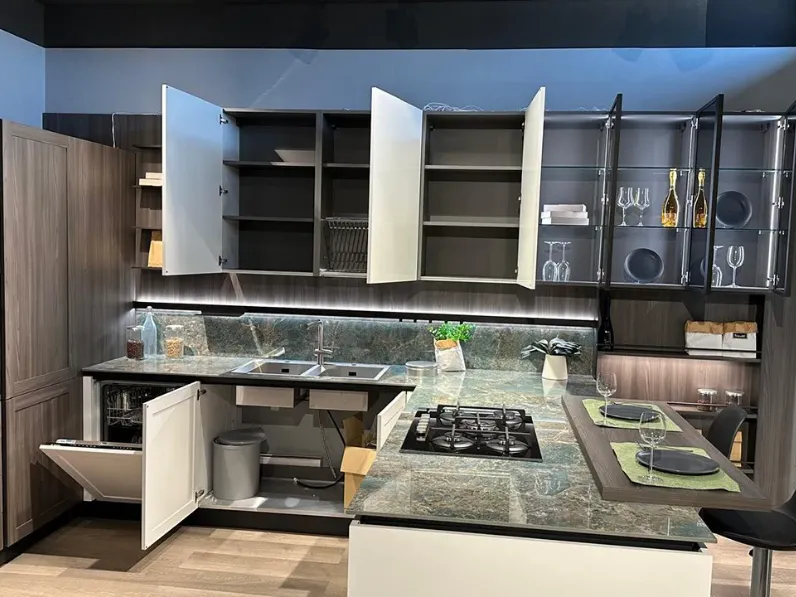Cucina River moderna bianca La casa moderna con penisola scontata 58%