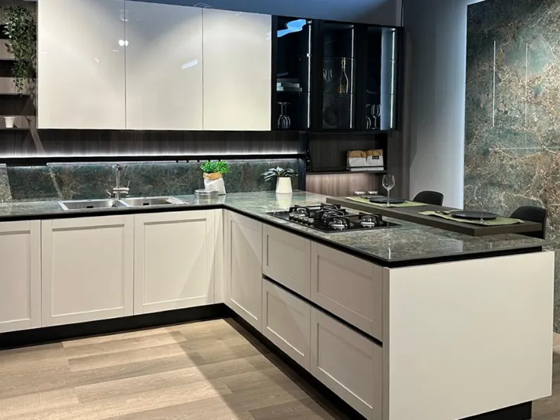 Cucina River moderna bianca La casa moderna con penisola scontata 58%