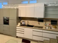 Cucina lineare in laminato lucido bianca 808 inox a prezzo ribassato