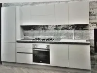 Cucina Aran moderna lineare bianca in laminato opaco Marilyn