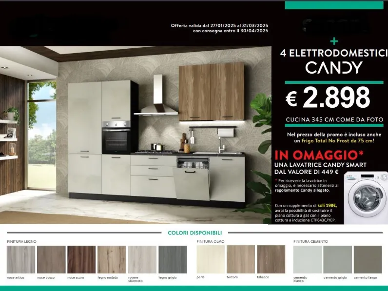 Cucina bianca moderna lineare Cucina lineare mobilturi new 345 Artigianale in offerta