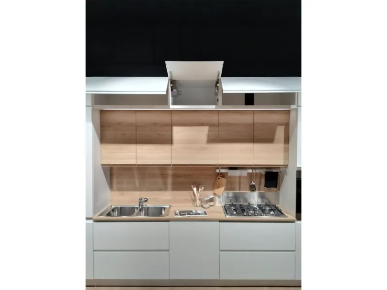 Cucina lineare in polimerico opaco bianca Cucina aria a prezzo ribassato