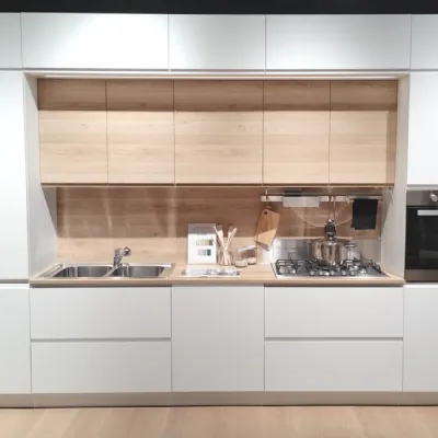 Cucina lineare in polimerico opaco bianca Cucina aria a prezzo ribassato