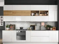 Cucina bianca moderna lineare Cucina laccata minimale  design in offerta    Nuovi mondi cucine