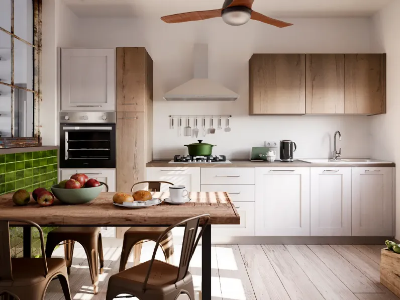 Cucina modello  cucina shabby white easy  ed  effetto rovere Collezione esclusiva PREZZO SCONTATO 42%