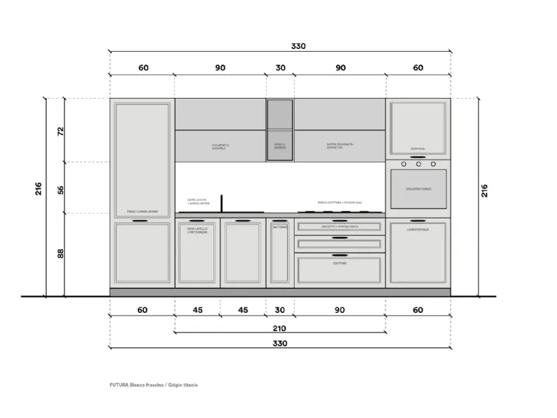 Cucina bianca moderna lineare Futura Artec a soli 5800€