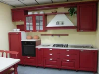 Cucina Bindi cucine country lineare rossa in legno Melarancia