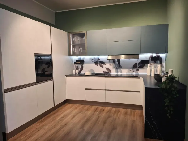 Cucina a PREZZI OUTLET in laminato materico Febal -50%
