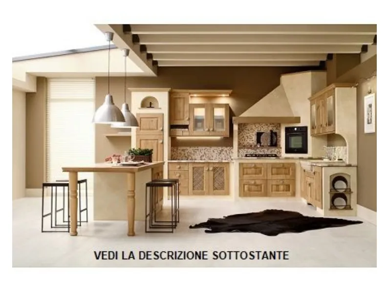 Cucina ad angolo in legno modello Carola * ad un prezzo riservato 