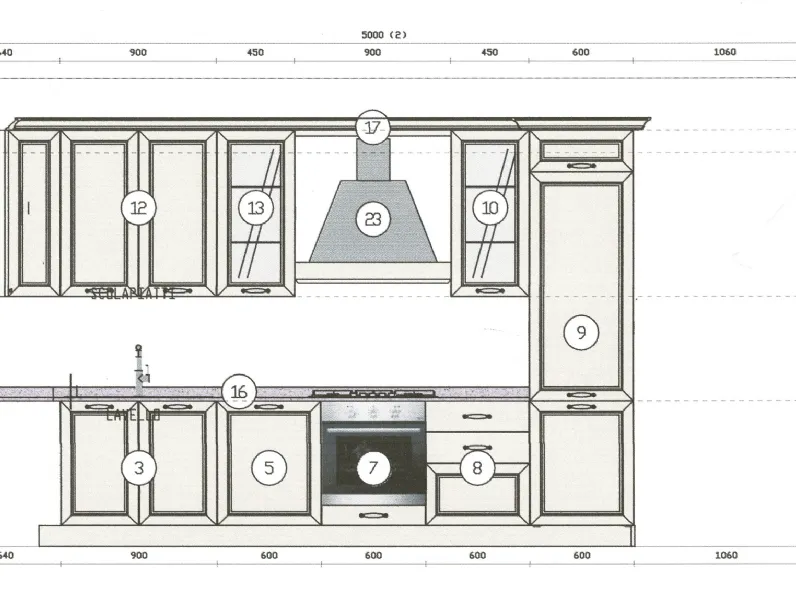 Cucina modello Cucina opera Arredo3 PREZZO SCONTATO 50%