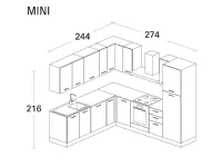 Cucina moderna ad angolo Arrex 05 in altri colori a 4045.