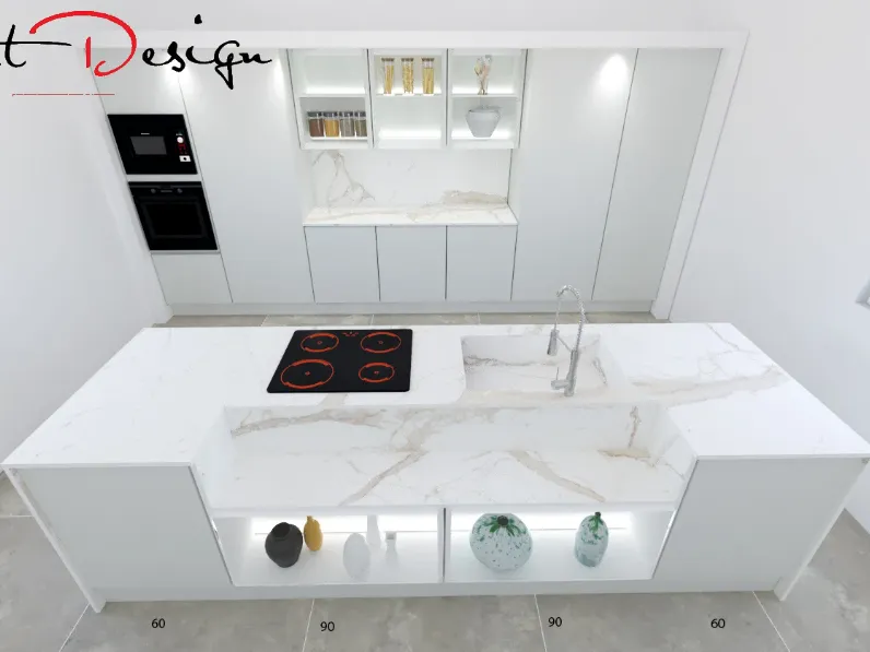 Cucina con isola Astra Line  SCONTATA 51%