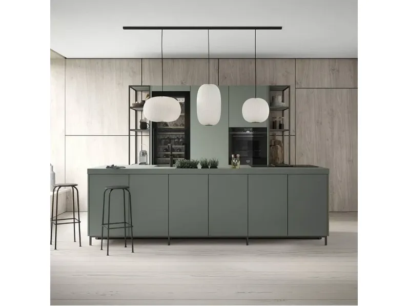 Cucina Simple moderna altri colori Artigianale con isola scontata 51%