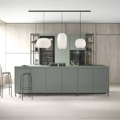 Cucina Simple moderna altri colori Artigianale con isola scontata 51%