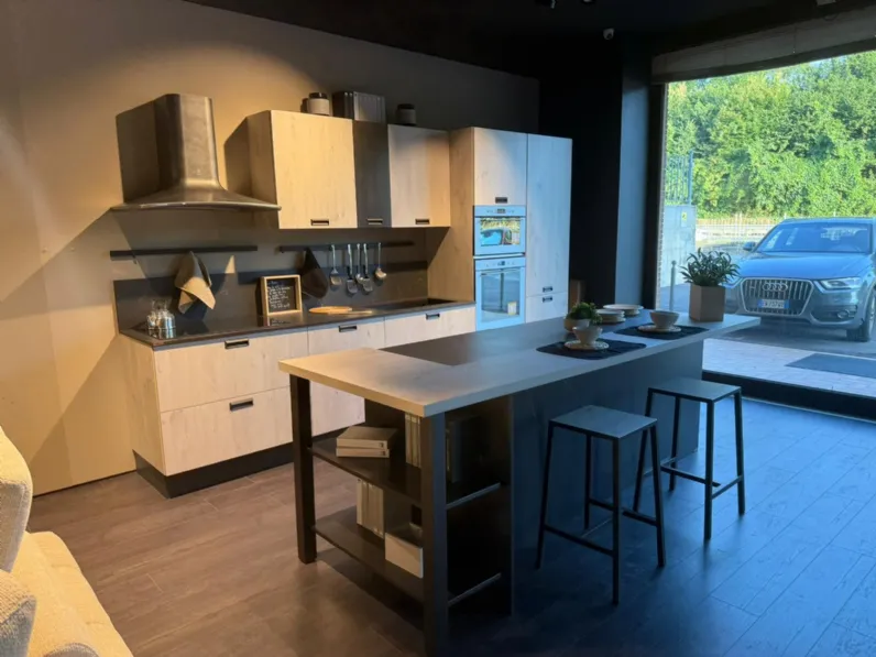 Cucina Creo design con isola altri colori in melaminico Kyra