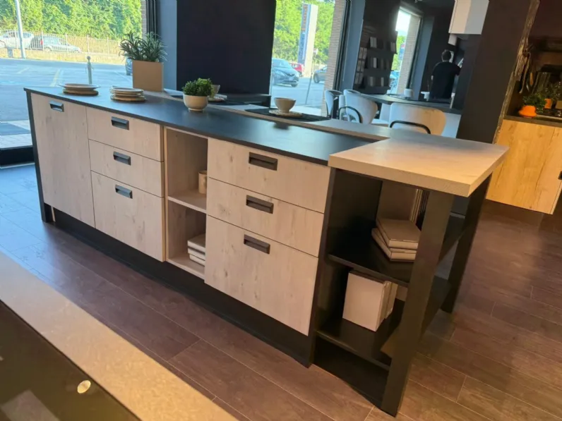 Cucina Creo design con isola altri colori in melaminico Kyra