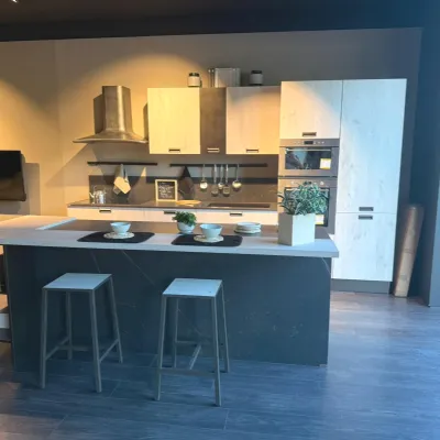 Cucina Creo design con isola altri colori in melaminico Kyra