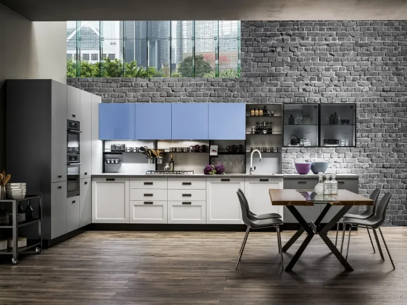 Cucina Dallas moderna altri colori Arrex con isola scontata 30%