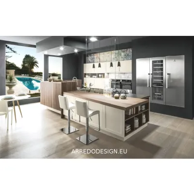 Cucina Dallas moderna altri colori Arrex con isola scontata 30%