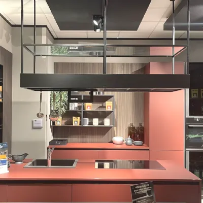 Cucina Cv 641 cucina metropolis  moderna rossa Stosa con isola scontata 31%