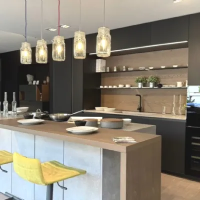 Cucina antracite moderna con isola Aliant Stosa a soli 21800 Euro
