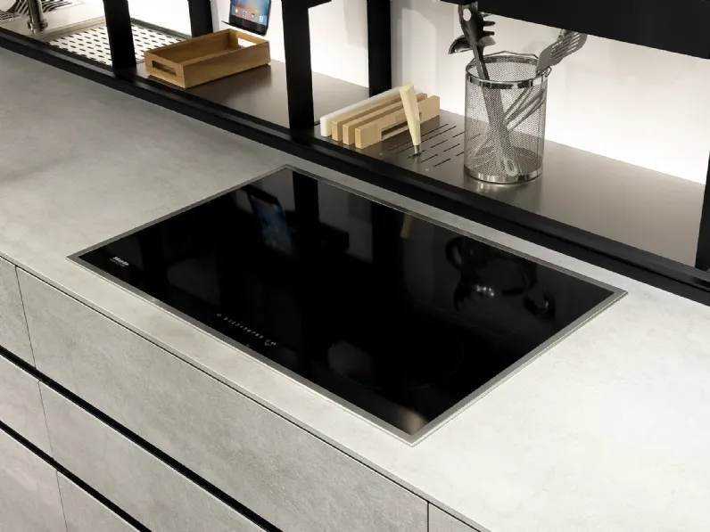 Richiedi il prezzo: cucina grigia design Artematica vitrum di Valcucine in Offerta Outlet 