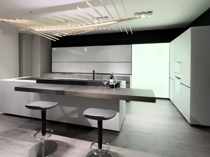 Richiedi il prezzo: cucina grigia design Artematica vitrum di Valcucine in Offerta Outlet 