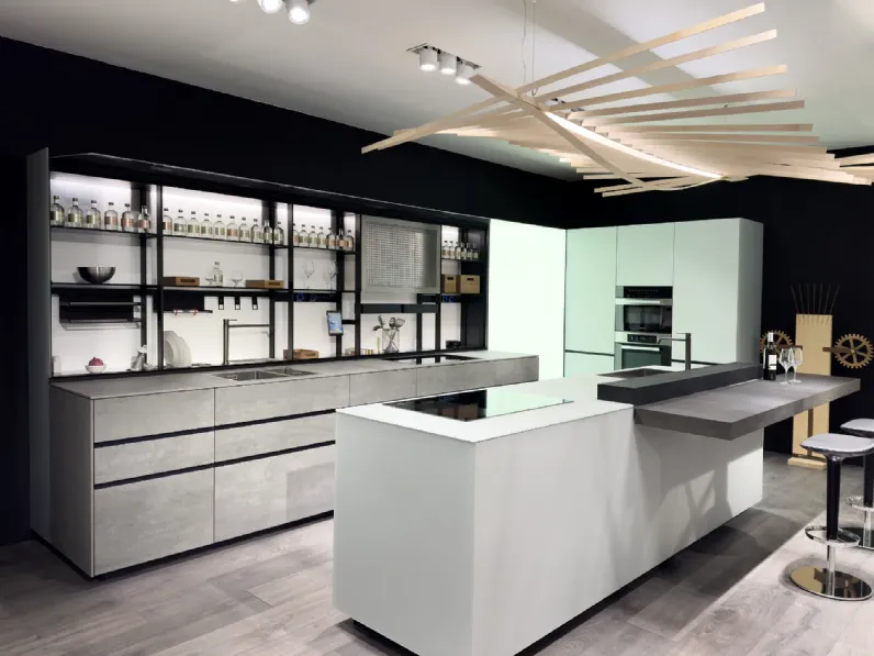 Richiedi il prezzo: cucina grigia design Artematica vitrum di Valcucine in Offerta Outlet 