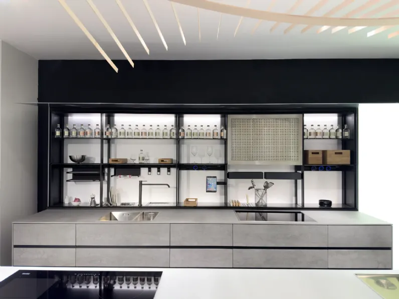 Richiedi il prezzo: cucina grigia design Artematica vitrum di Valcucine in Offerta Outlet 